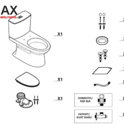 Combo Thiết Bị Vệ Sinh INAX Bồn Cầu AC-514VAN Và Sen Cây SN78 11 Cấu tạo bệt INAX 2 khối AC-514VAN