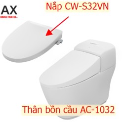 Bồn Cầu INAX AC-1032+CW-S32VN 1 Khối Nắp Rửa Cơ 6 Bồn Cầu INAX AC-1032/CW-S32VN Nắp Rửa Cơ