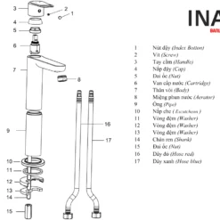 cau tao voi chau lavabo nong lanh inax lfv 2012sh