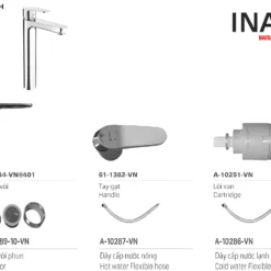 Cấu tạo Vòi Lavabo INAX LFV-2012SH Đặt Bàn Cổ Cao