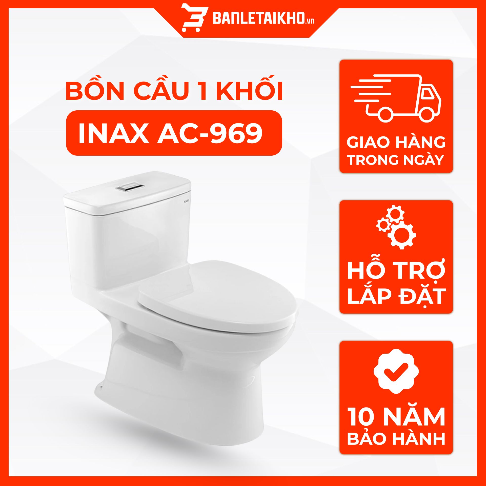 Bồn Cầu INAX AC 969VN 1 khối nhỏ gọn nhất 2025