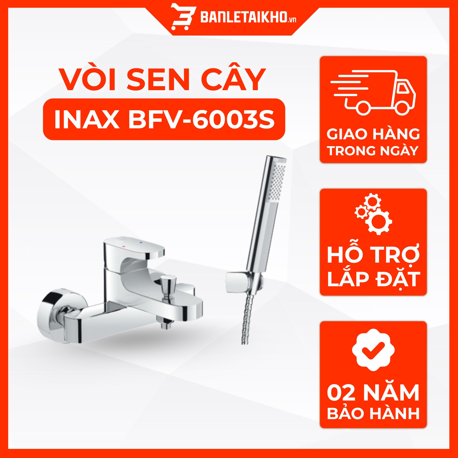 Vòi Sen Tắm INAX BFV-6003S (BFV6003S) Nóng Lạnh 7 Vòi Sen Tắm INAX BFV-6003S (BFV6003S) Nóng Lạnh