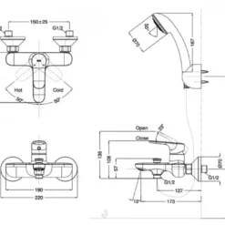 Vòi Sen Tắm INAX BFV-1113S-1C Nóng Lạnh