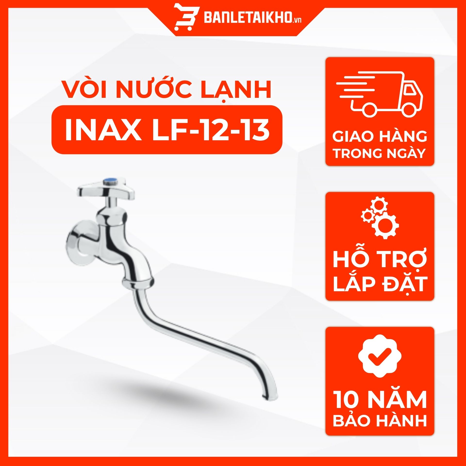 Vòi Nước INAX LF-12-13 (LF1213) Lạnh Gắn Tường 9 Vòi Nước INAX LF-12-13 (LF1213) Lạnh Gắn Tường