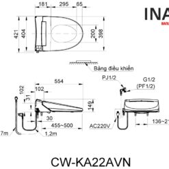 Bản vẽ bồn cầu INAX AC-959A+CW-KA22AVN