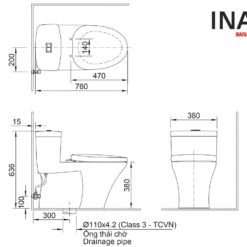 Bản vẽ INAX AC-900R+CW-S15VN