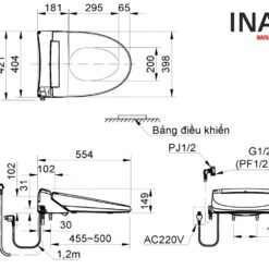 Bản vẽ bệ bệt bàn cầu 1 khối INAX AC-902+CW-KA22AVN