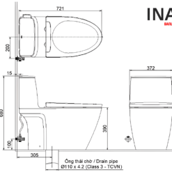 Bản vẽ lắp đặt bệt nắp điện tử INAX AC-912+CW-H20VN