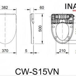 Bồn Cầu INAX AC-912+CW-S15VN 1 Khối Nắp Rửa Cơ 9 Bản vẽ bàn cầu INAX AC-912 CW-s15vn