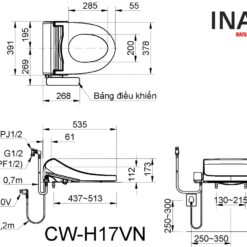 Bản vẽ kỹ thuật của nắp CW-H17VN