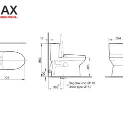 Bồn Cầu INAX AC-969+CW-S32VN-1 1 Khối Nắp Rửa Cơ 9 Bản vẽ INAX AC-969+CW-S32VN-1