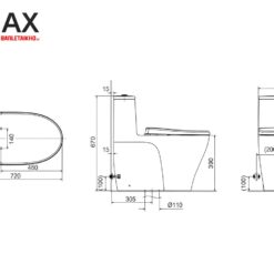 Bồn Cầu Thông Minh INAX AC-989+CW-H17VN 7 Bản vẽ INAX AC-989+CW-H17VN