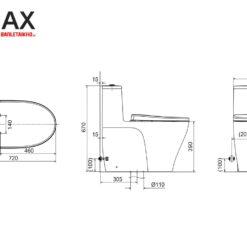 Bồn Cầu Thông Minh INAX AC-989+CW-KB22AVN Nắp Rửa Điện Tử 10 Bản vẽ bệt INAX AC989/CWKB22AVN nắp điện tử