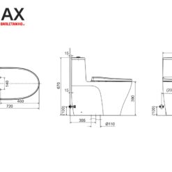 Bản vẽ INAX AC989+CWS32VN nắp rửa cơ
