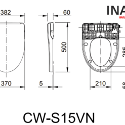 Bản vẽ kỹ thuật nắp rửa cơ CW-S15VN