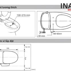 Bản vẽ lắp đặt INAX AC-989 CW-H18VN