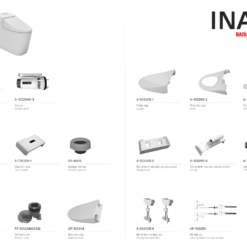 Bồn Cầu INAX AC-1032VN (AC1032VN) 1 Khối Aqua Ceramic Nắp Êm 20 Bảng linh kiện bồn cầu INAX AC1032VN