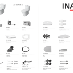 Combo Thiết Bị Vệ Sinh INAX Bồn Cầu AC-959VAN Và Sen Cây SN175 12 Bảng linh kiện chi tiết của bồn cầu INAX AC-959VAN 1 khối