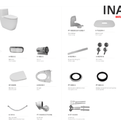 Bồn Cầu INAX AC 1052VN (AC-1052VN) 1 Khối Aqua Ceramic 11 Bảng phụ kiện của sản phẩm bàn cầu AC-1052VN