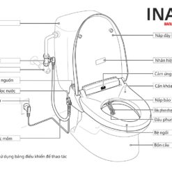 Bồn Cầu INAX AC-1008R+CW-KA22AVN 1 Khối Nắp Điện Tử 11 Bệt INAX AC-1008R+CW-KA22AVN nắp điện tử