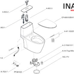 AC 902VN là Bồn cầu INAX 1 khối giá hơn 6.8tr và có chương trình tặng xịt vệ sinh 54 Bệt vệ sinh INAX AC 902 liền khối
