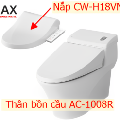Bồn Cầu Thông Minh INAX AC-1008R+CW-H18VN 7 Bồn cầu 1 khối INAX AC-1008R+CW-H18VN nắp điện tử