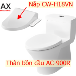 Bồn cầu 1 khối INAX AC 900R+CW H18VN nắp rửa điện tử