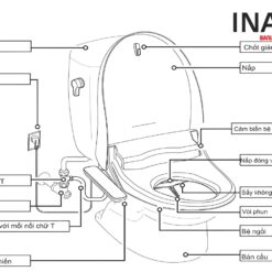 Bồn Cầu Thông Minh INAX AC-1035+CW-H17VN 9 Bồn cầu nắp điện tử INAX AC-1035+CW-H17VN