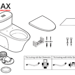 Combo Thiết Bị Vệ Sinh INAX Bồn Cầu AC-959VAN Và Sen Cây SN175 13 Thông tin linh bồn cầu INAX AC-959VAN - Linh kiện bệt INAX 959