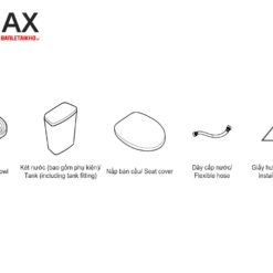 Bồn Cầu INAX 2 Khối C-108VAN (C108VAN) nắp êm CF-37VSAK 10 Cấu tạo bệ xí INAX C-108VAN 2 khối