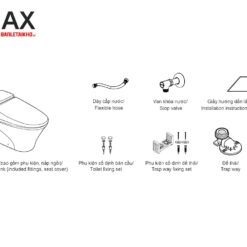 Bồn Cầu 1 Khối INAX AC 1008VRN hay còn gọi là bồn cầu inax xtreme 19 Cấu tạo bệt cầu 1 khối INAX AC-1008VRN nắp êm