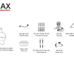 Bồn Cầu INAX AC-4005VN (AC4005VN) Xả gạt đời đầu tiên 11 Cấu tạo bệt INAX AC-4005VN 1 khối