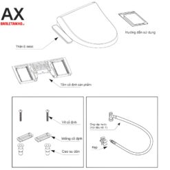 Nắp Bồn Cầu Điện Tử INAX CW-H17VN (CWH17VN) Shower Toilet 8 Cấu tạo nắp rửa điện tử INAX CW-H17VN