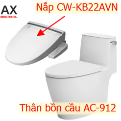 Bồn Cầu Thông Minh INAX AC-912+CW-KB22AVN 8 Bồn cầu 1 khối nắp rửa điện tử INAX AC-912+CW-KB22AVN