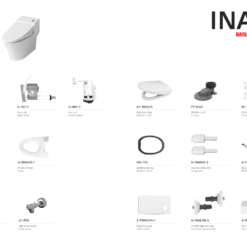 Bồn Cầu 1 Khối INAX AC 1008VRN hay còn gọi là bồn cầu inax xtreme 20 Linh kiện bồn cầu 1 khối INAX AC-1008VRN