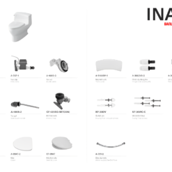Bồn Cầu INAX AC-4005VN (AC4005VN) Xả gạt đời đầu tiên 10 Linh kiện bồn cầu INAX 1 khối AC-4005VN