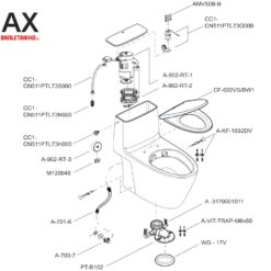 Linh kiện bồn cầu INAX ACT-902VN xả cảm ứng