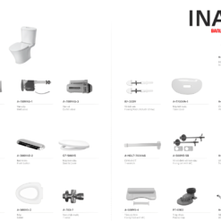 Bồn Cầu INAX AC-700VAN (AC700VAN) 2 Khối Aqua Ceramic Xả Nhấn 10 Linh kiện xí bệt 2 khối INAX AC-700VAN