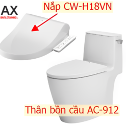 Bồn cầu INAX AC-912+CW-H18VN kết hợp nắp điện tử