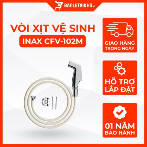 Vòi Xịt INAX CFV-102M (CFV102M) Dây Nhựa PVC, Xoay 360 Độ 1 Vòi Xịt INAX CFV-102M (CFV102M) Dây Nhựa PVC, Xoay 360 Độ