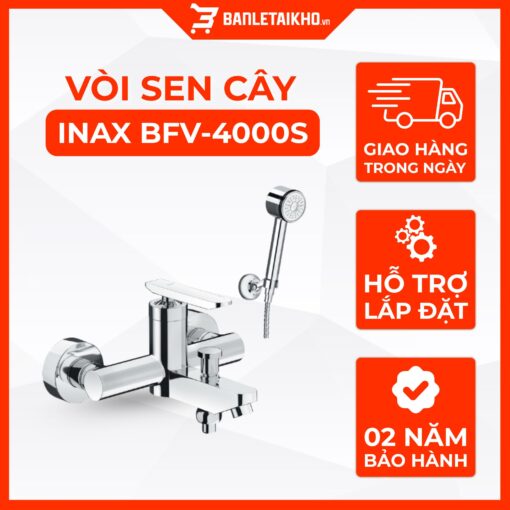 Vòi Sen Tắm INAX BFV-4000S (BFV4000S) Nóng Lạnh Tay Sen Mạ