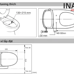 Bồn Cầu INAX ACT-832+CW-H18VN 2 Khối Xả Tự Động Nắp Điện Tử 10 Bồn cầu INAX ACT-832+CW-H18VN 2 khối xả tự động nắp điện tử