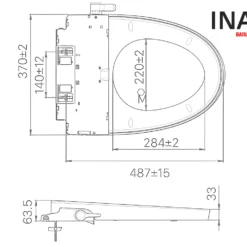 Bồn Cầu INAX AC-514A+CW-S32VN-1 2 Khối Nắp Rửa Cơ 9 Bản vẽ nắp rửa cơ bệt INAX AC-514A+CW-S32VN-1