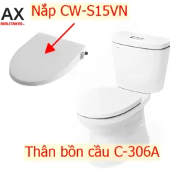 Bồn Cầu INAX C-306A+CW-S15VN 2 Khối Nắp Rửa Cơ 6 Bồn Cầu 2 Khối Nắp Rửa Cơ INAX C-306A+CW-S15VN