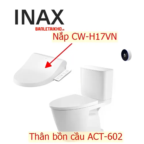 Bồn cầu 2 khối xả cảm ứng nắp điện tử INAX ACT-602+CW-H17VN