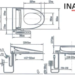 Bồn cầu 2 khối xả tự động nắp điện tử Inax ACT-832+CW-H20VN