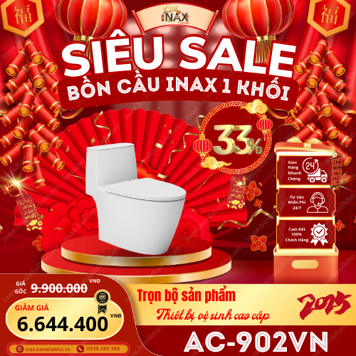 Bồn cầu INAX 1 khối AC-902VN mùa tết