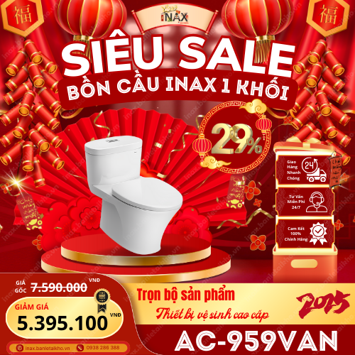 Bồn cầu INAX 1 khối AC-959VAN mùa tết