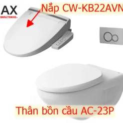Bồn cầu treo tường nắp điện tử INAX AC-23P+CW-KB22AVN