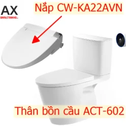 Bồn cầu INAX cảm ứng kết hợp nắp rửa điện tử ACT-602+CW-KA22AVN